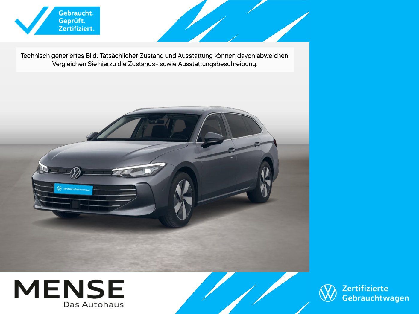 Fahrzeuge PKW autohaus mense Volkswagen Passat Variant 2.0TDI DSG Business CarPlay AHK - mit KI generiert/bearbeitet