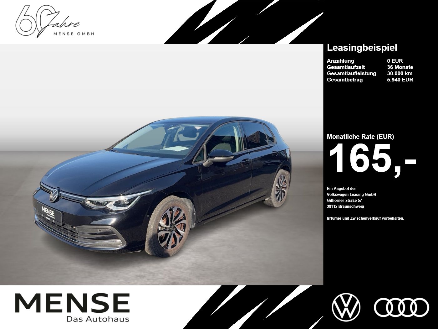 Fahrzeuge PKW autohaus mense Volkswagen Golf VIII 1.5 TSI Active IQ.Light Matrix CarPlay - mit KI generiert/bearbeitet
