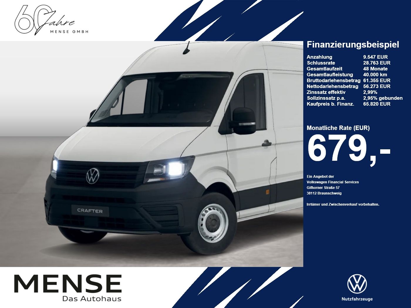 Fahrzeuge Nutzfahrzeuge/Camping autohaus mense Volkswagen Crafter 35 Kasten HD Motor: 2.0 l TDI EU6-EC SCR - mit KI generiert/bearbeitet