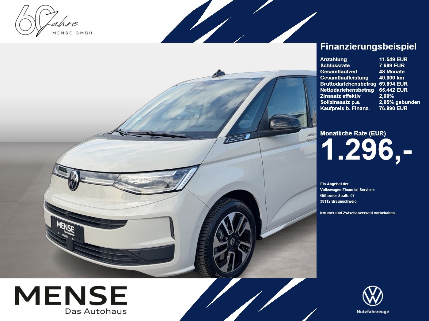 Fahrzeuge Nutzfahrzeuge/Camping autohaus mense Volkswagen Multivan Life Generation Motor: 2.0 l TDI SCR 11 - mit KI generiert/bearbeitet