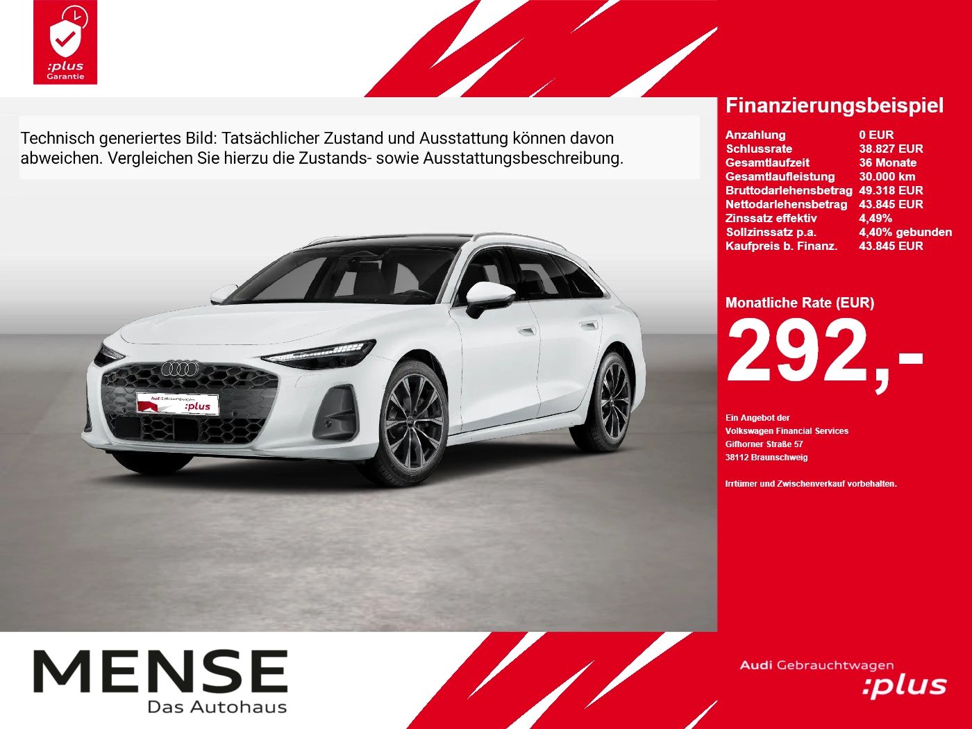Fahrzeuge PKW autohaus mense Audi A6 Avant TDI quattro 150 kW S tronic AHK Pano LM - mit KI generiert/bearbeitet