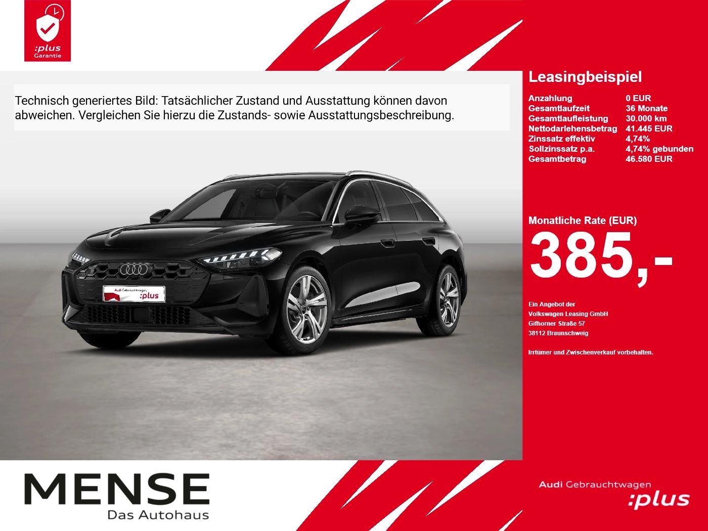 Fahrzeuge PKW autohaus mense Audi A5 Avant TDI quattro 150 kW S tronic ACC LED PDC - mit KI generiert/bearbeitet