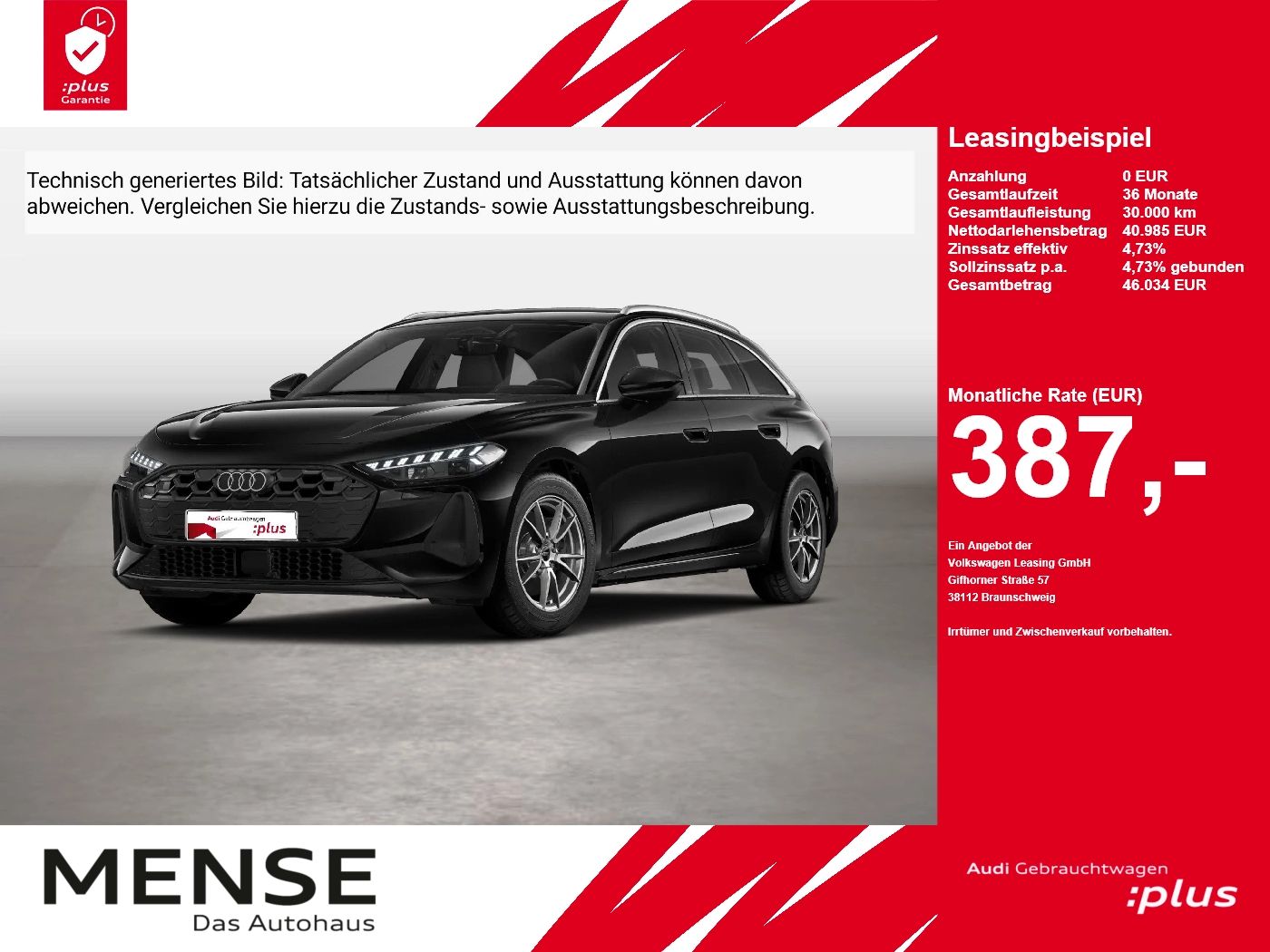 Fahrzeuge PKW autohaus mense Audi A5 Avant TDI quattro 150 kW S tronic ACC LED PDC - mit KI generiert/bearbeitet