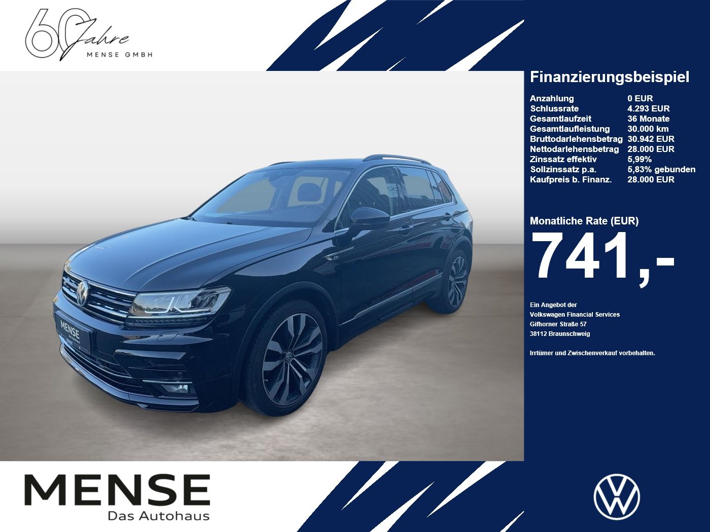 Fahrzeug autohaus mense Fahrzeugabbildung Volkswagen Tiguan 2.0 TSI DSG R-Line CarPlay|AHK|Pano|SD|LM - mit KI generiert/bearbeitet