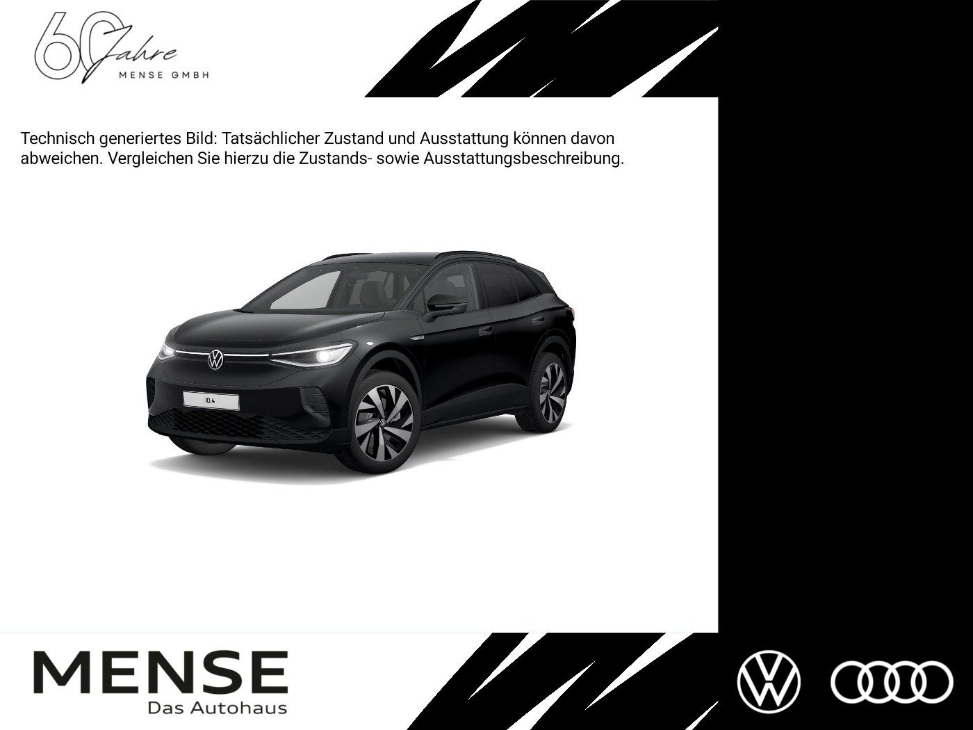 Fahrzeuge PKW autohaus mense Volkswagen ID.4 Pro Performance IQ.Light Matrix CarPlay AHK - mit KI generiert/bearbeitet