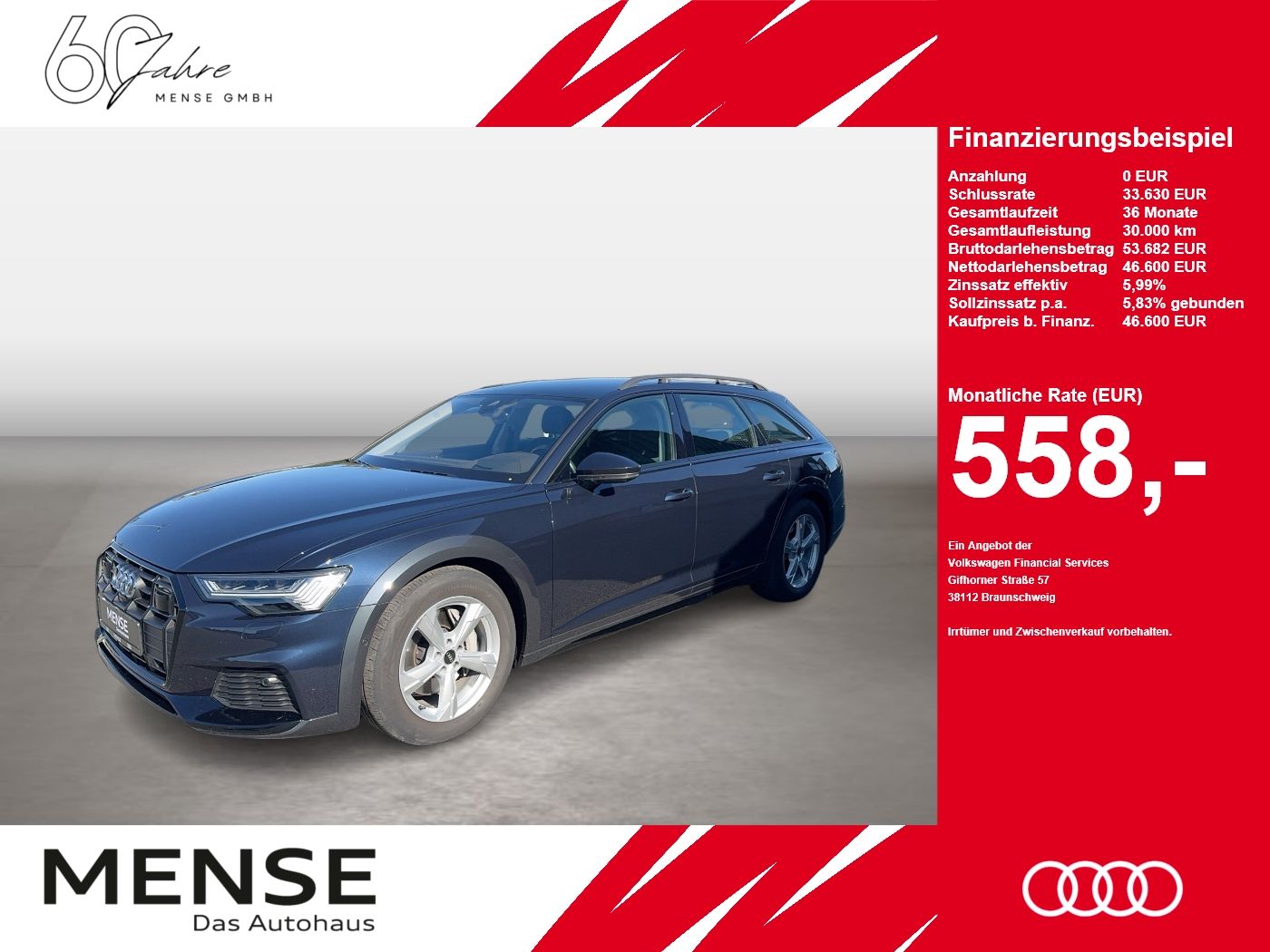 Fahrzeuge PKW autohaus mense Audi A6 allroad 50 TDI quattro Tiptronic Matrix B&O - mit KI generiert/bearbeitet