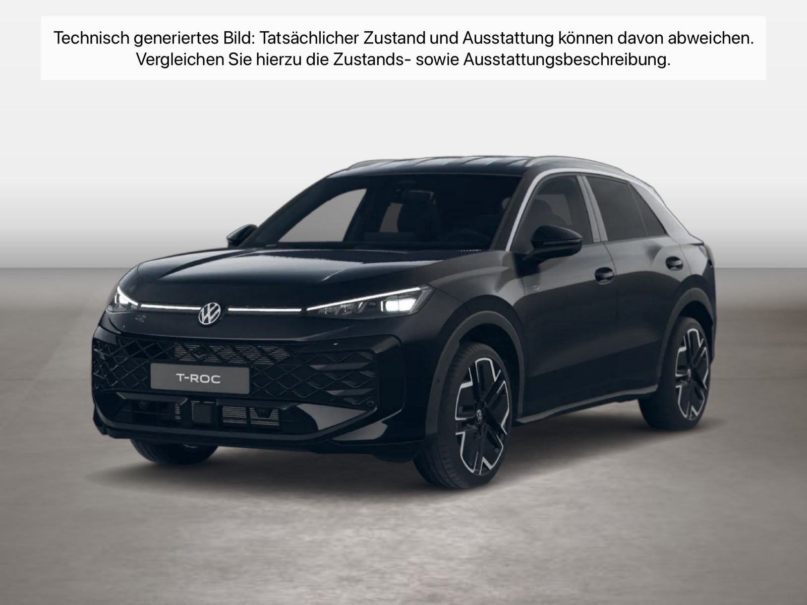 Fahrzeug autohaus mense Fahrzeugabbildung Volkswagen T-Roc R-Line 1.5 l eTSI OPF DSG IQ.Light Matrix - mit KI generiert/bearbeitet