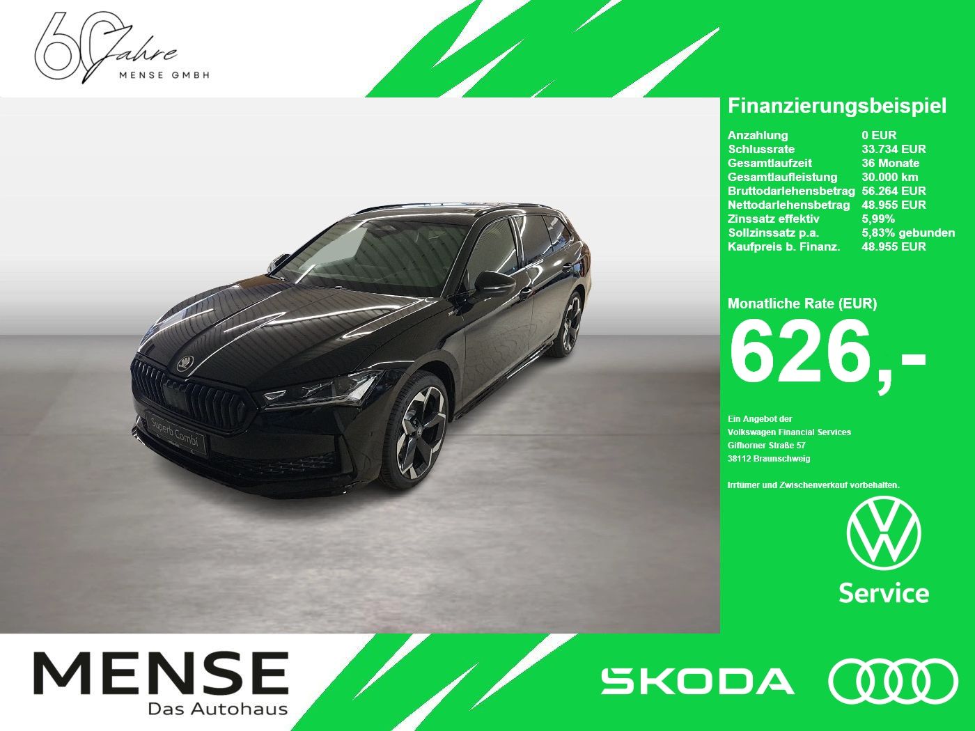 Fahrzeuge PKW autohaus mense SKODA Superb Combi Sportline 2.0l TSI 150kW 7-Gang-DSG - mit KI generiert/bearbeitet
