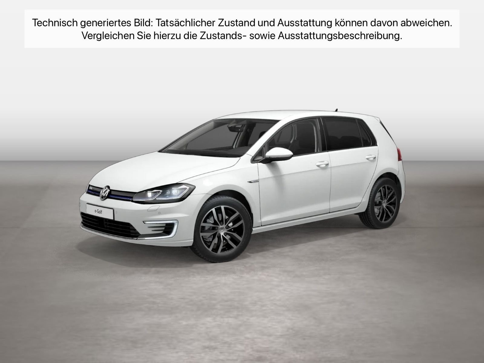 Fahrzeug autohaus mense Fahrzeugabbildung Volkswagen Golf VII e-Golf - 100 kW 1-Gang-Automatik ACC LM - mit KI generiert/bearbeitet