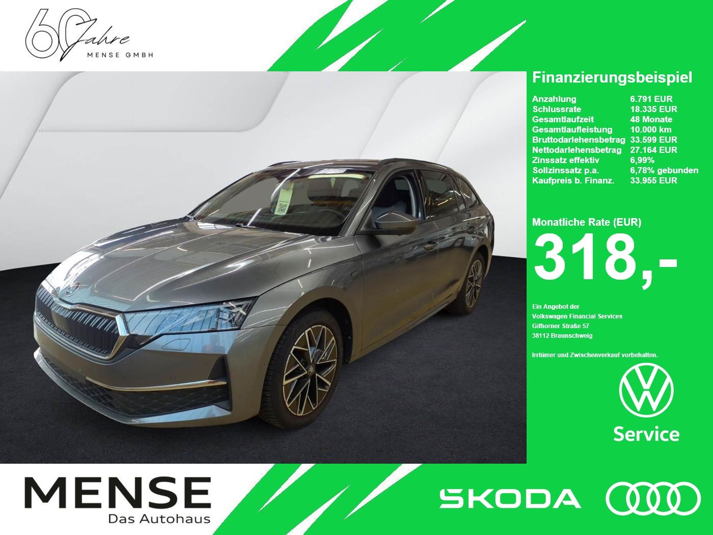 Fahrzeuge PKW autohaus mense SKODA Octavia Combi Tour 2.0l TDI Matrix HUD Pano SD - mit KI generiert/bearbeitet